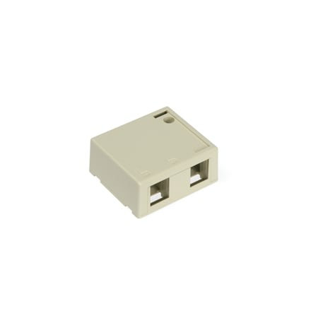 Leviton 2-Port Surface Mount Unloaded, Quickport, Ivory 163737